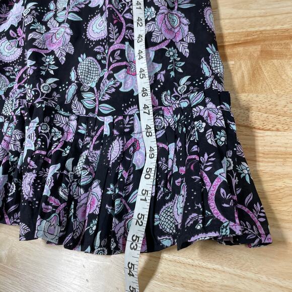 Mille NWT Klara Midi Dress Tropical Night Size XL Ruffle Sleeve Pleated Hem - Picture 11 of 11